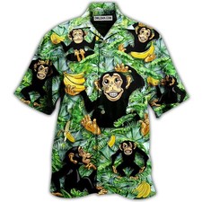 Monkey Loves Banana With Tree 8211 Hawaiian Shirt 8211 Owl Ohh thc 8