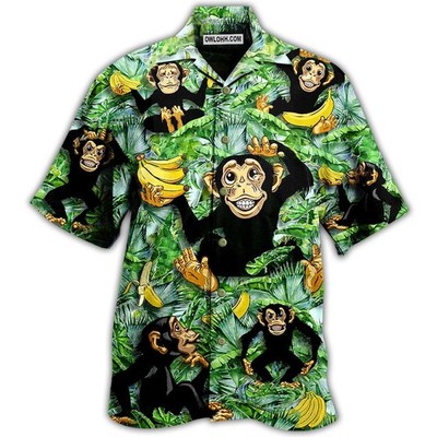 Monkey Loves Banana With Tree 8211 Hawaiian Shirt 8211 Owl Ohh_thc_8