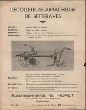 "EU (76) FACTORY AGRICULTURAL MACHINERY / BEET PICKER "G. HURET"