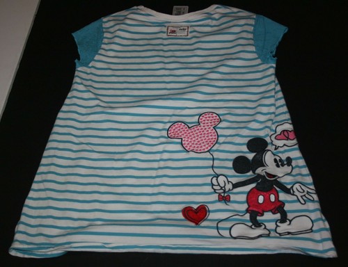 Used Disney Parks Girls XXL Tunic Top Dress Minnie & Mickey Mouse Hearts - Picture 3 of 4