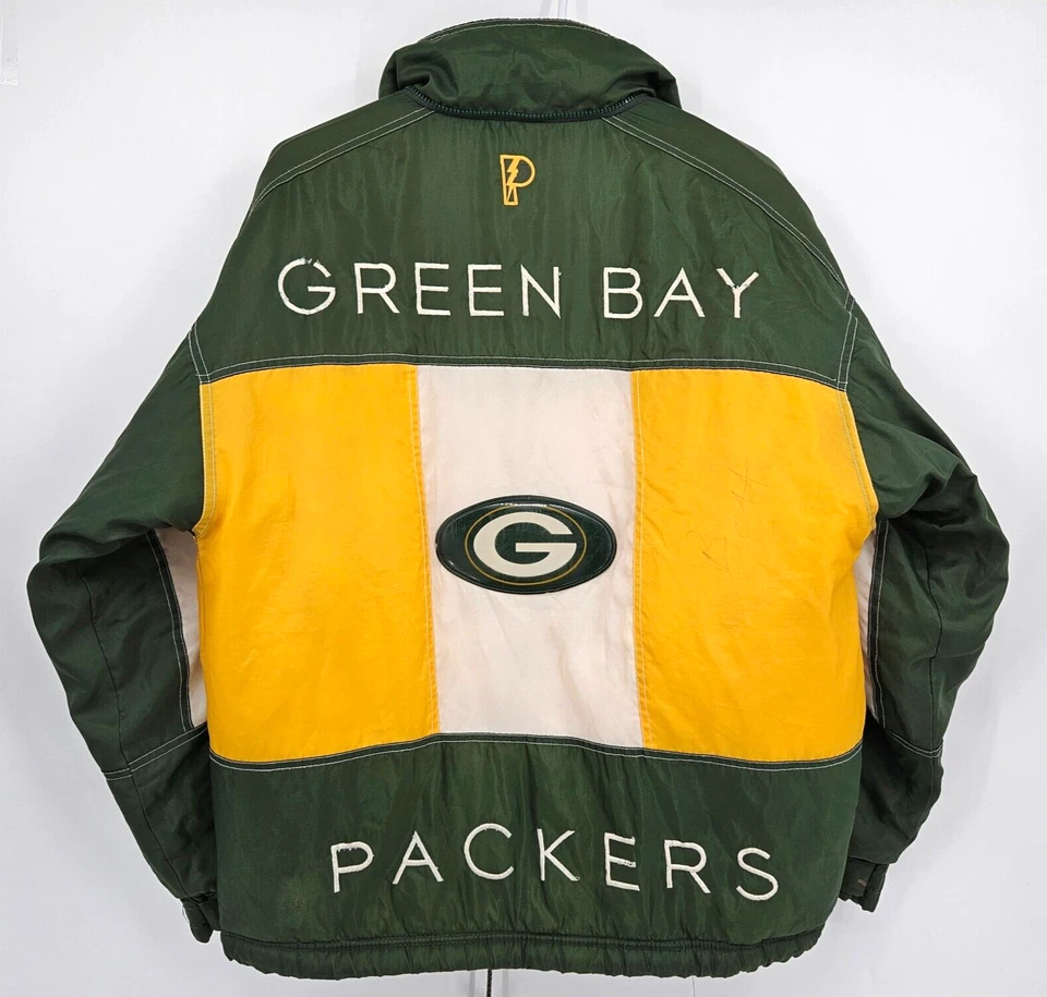 Vintage 90s Pro Player Green Bay Packers NFL Experience Puffer Jacket Size Small - Image 2 of 4