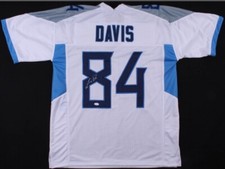 Corey Davis SIGNED #84 Tennessee Titans XL custom white jersey w/ JSA COA