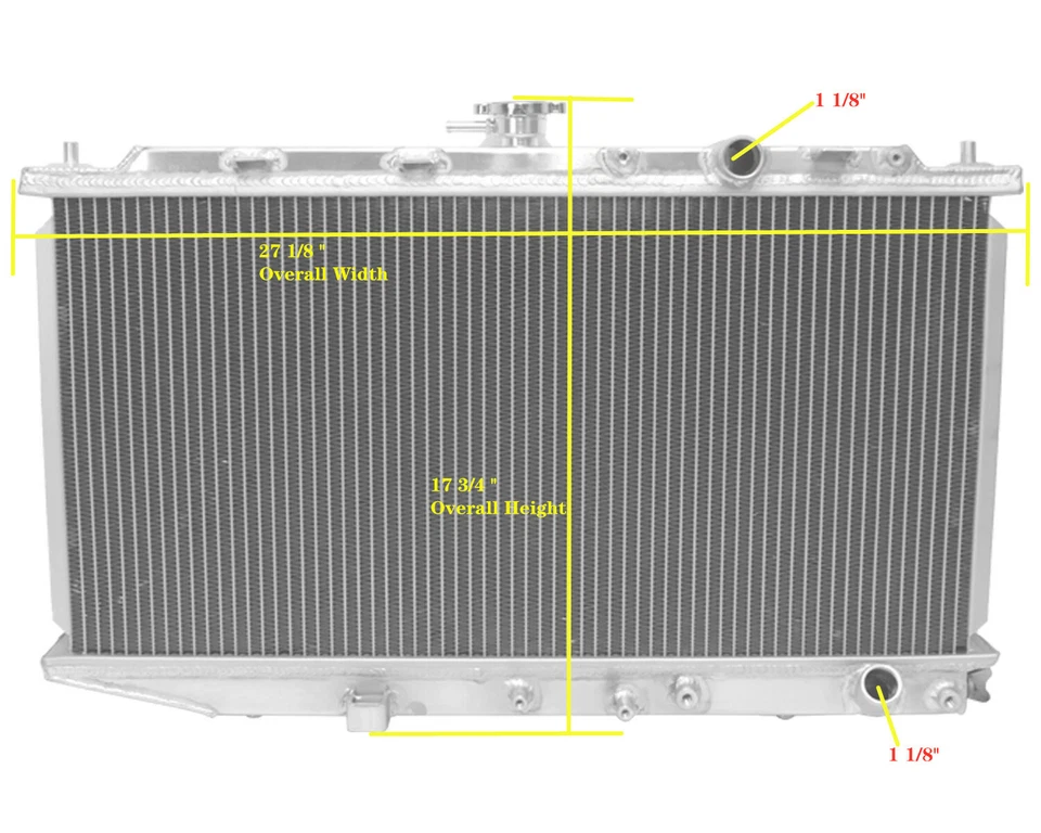 2 ряда полностью алюминиевый радиатор подходит для 1988-1991 1989 1990 Honda CRX l4 (MT) - Изображение 3 из 4