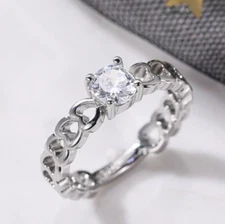 Classy Women Promise Ring Silver Plated Lovely Ring For Christmas Gift 2.20CT CZ