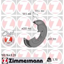 2x ZIMMERMANN Bremstrommel 100.1649.20