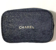 Kosmetik tasche von Chanel, blau/gold