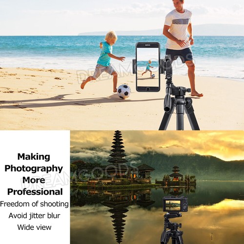 Professional Camera Tripod Stand Mount Remote + Phone Holder for iPhone Samsung - Picture 10 of 11