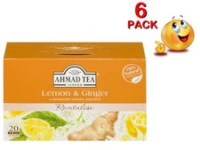 6PACK Box  LEMON & GINGER Herbal Tea AHMAD 120 Tea Bags