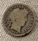1907 10C BARBER SILVER DIME COIN NICE