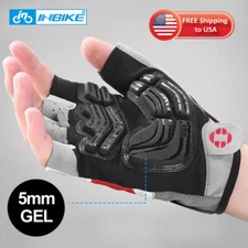 INBIKE Sports GEL Pad Half Finger Cycling Gloves Men-Women Gym MTB Road Bike   