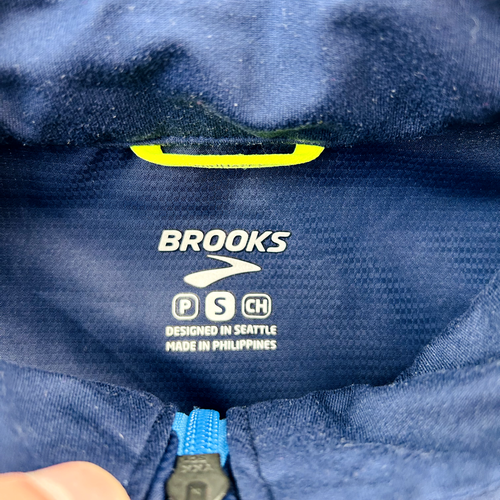 Brooks Jacket Adult Small Blue Marine Corps Marathon Lightweight Zip Run Mens - Picture 5 of 22