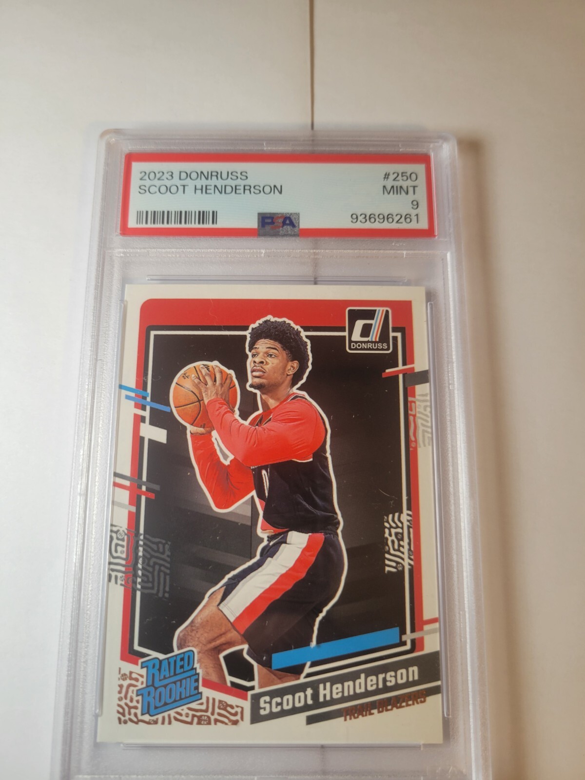 2023-24 Panini Donruss Scoot Henderson 250 RC Rookie PSA 9 Portland Trail Blazer