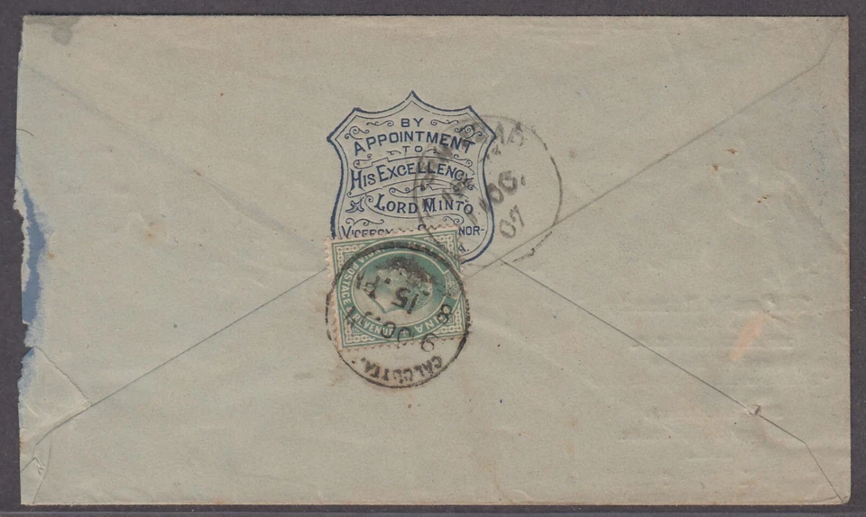 India Ed VIl Cubierta con Añadir Comercial Impreso de "Edward Tonic, Anti-Malarial". Foto 3 de 4