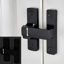 3 Packs Black 90/180° Barn Door Lock，Zinc Alloy Flip Latch for Security Latch...