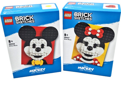 LEGO Brick Sketches Sets 40456 & 40457 Mickey and Minnie Mouse NEW 2 Pack Original Packaging