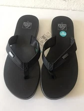 WOMEN'S REEF BLACK/BLACK MIA SASSY FLIP FLOP BEACH/POOL SANDALS SIZE 10 NWT