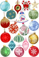 Christmas Ornaments | A4 Rice Paper | Paper for Decoupage | Decoupage Creatives