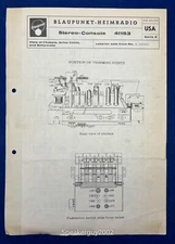 Original Blaupunkt Stereo Console 41153 Foldout Schematic