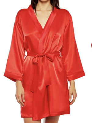 INTIMO Women's Satin Kimono Robe - 100% Polyester Lounge Wear
