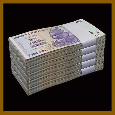 500 x Zimbabwe 1 Million Dollar banknotes 2008 AA/AB mixed-5 bundles
