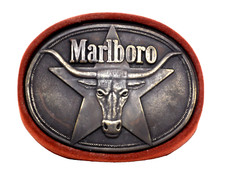 Vintage Solid Brass Belt Buckle E1987 Longhorn Steer and Texas Star USA