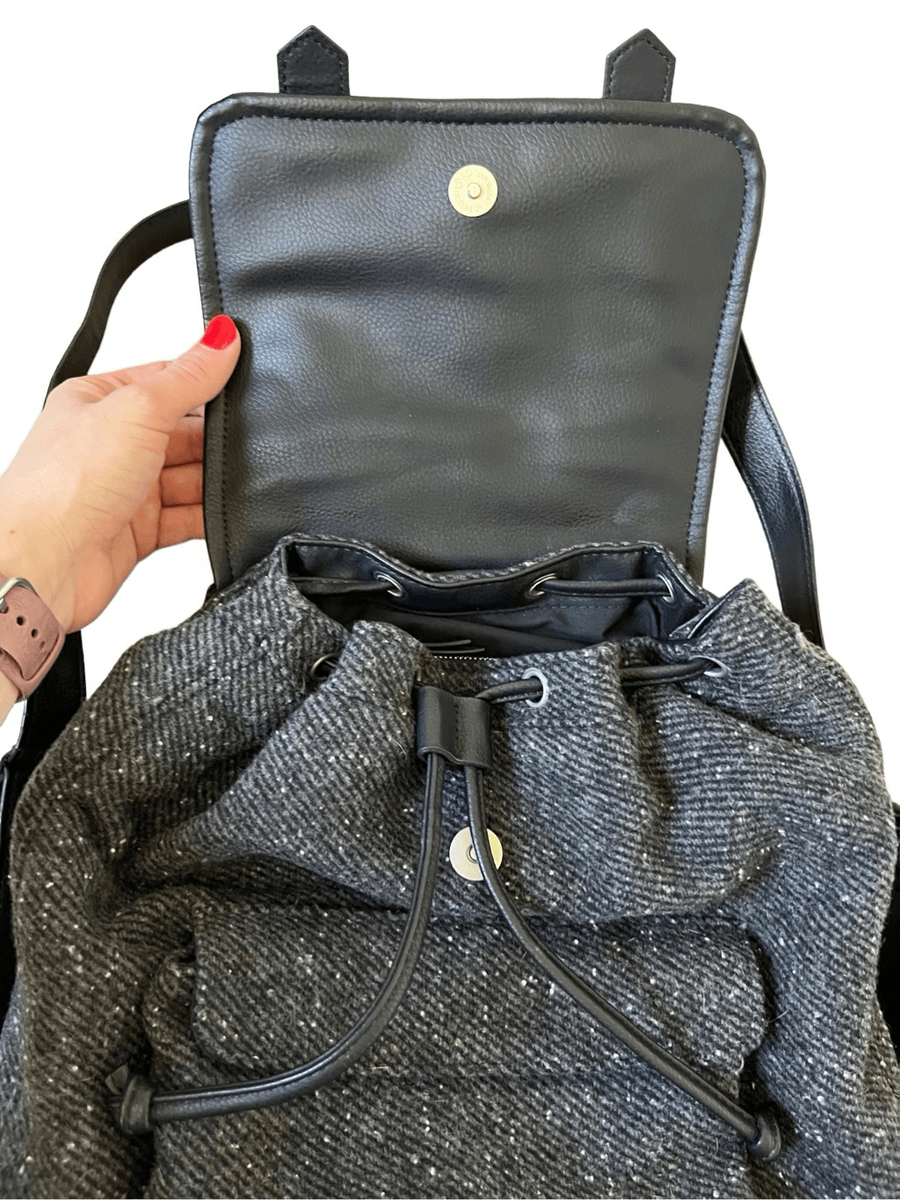 Abercrombie and Fitch Women Black Backpack Wool Blend Gray Black | eBay
