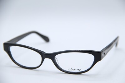 NEW SAMA NIKKI BLK BLACK SILVER AUTHENTIC FRAMES EYEGLASSES 52-17