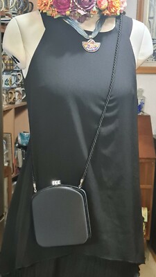 Authentic ESCADA  Black Satin Box   Bag w Strap 