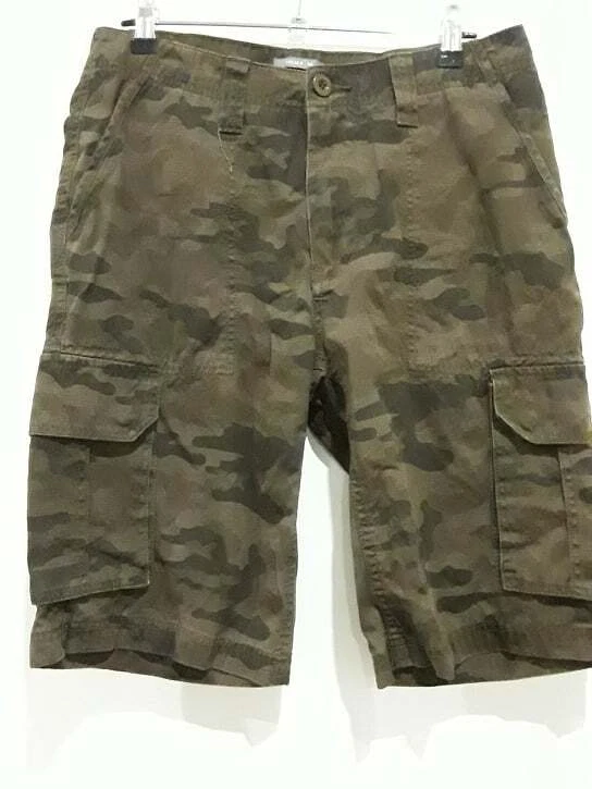 HEMA ~ Mens Shorts Size W32 Camo Chino Shorts Zip Fly Pockets Cotton