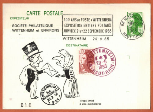 1985-Entier Postal -100Ans de Poste-Wittenheim-Yt.2318cp1/2179 - Photo 1/2