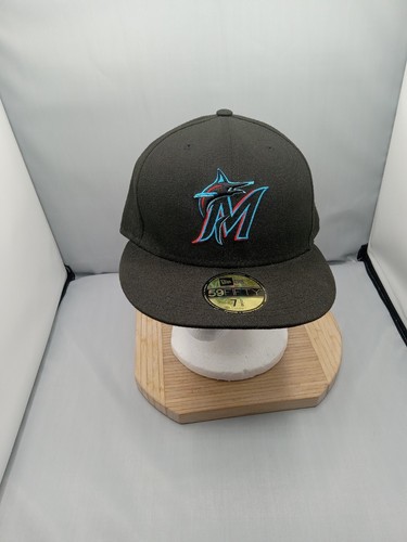 Miami Marlins New Era MLB 59Fifty 7 5/8 Men’s Fitted Hat Miami Blue/Black