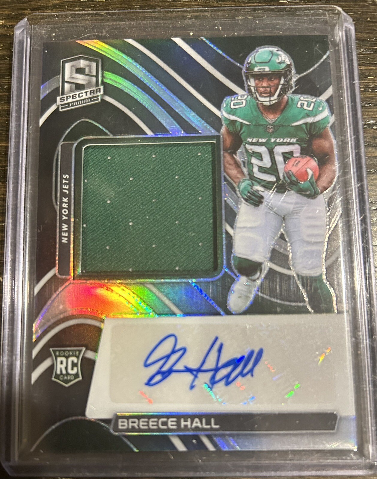 2022 Panini Spectra Breece Hall Prizm /125 RC Patch Auto RPA Rookie Autograph