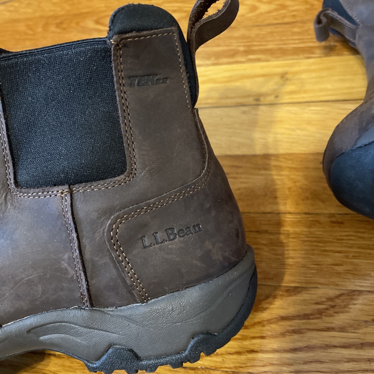 LL BEAN Traverse Insulated Trail Boots Slip On Brown Leather 
