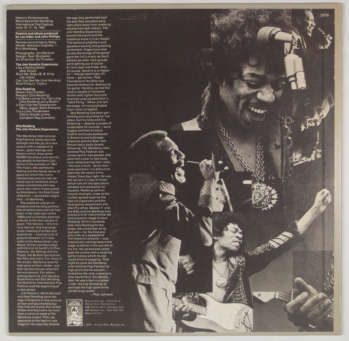 JIMI HENDRIX EXPERIENCE: Otis Redding Monterey US Reprise OG Rock