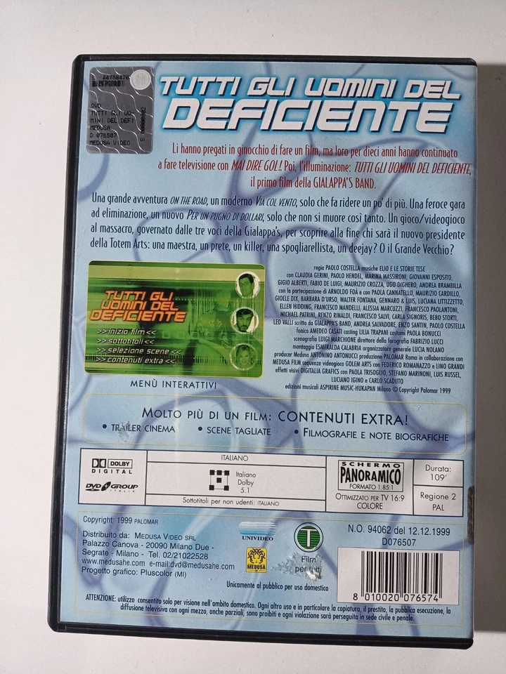 TUTTI GLI UOMINI DEL DEFICENTE DVD COMMEDIA ITALIANA GIALAPPAS DE LUIGI CROZZA M - Immagine 2 di 3