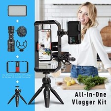 SYNCO Vlogger Kit1 Shotgun Microphone with LED Light Mini Tripod for Vlog
