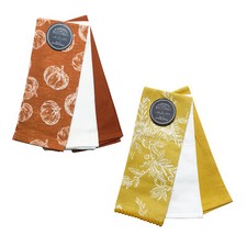 Pumpkin or Sunflower Kitchen Towel Set 3 Cotton Fall Thanksgiving Halloween