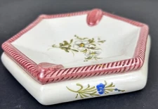 Vintage Hand Painted Italian Ashtray. Trinket Tray. Entry Table Tray. Home Decor