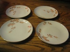 4 pcs 6 1/4 Braed Plates  Vintage Fukagawa Arita Handpainted Japan No. 905