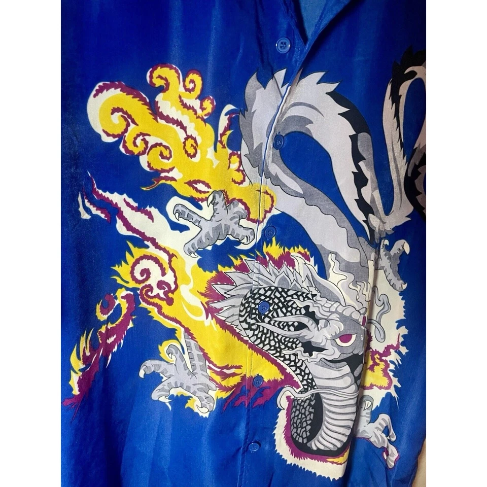 JAWS Dragon Tattoo Shirt Tokyo Drift Style 90s Y2K Post Malone Vibes Men’s L - Image 3 of 4