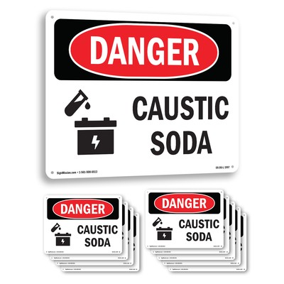#ad Caustic Soda OSHA Danger Sign Metal Plastic Or Decal 5 or 10 Pack $147.99