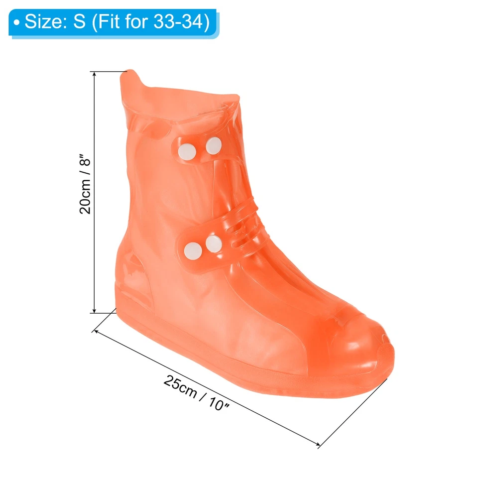 S Waterproof Shoe Cover Silicone Not-Slip Rain Overshoes Cover Orange - Image 2 of 4