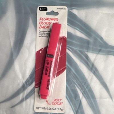 b.pure Plumping Glossy Lip Balm Watermelon Pink Strawberry 0.06 oz