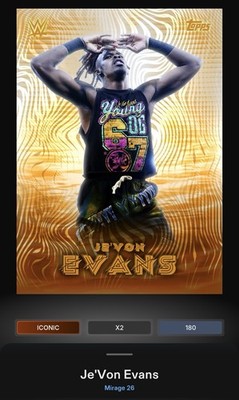 Je Von Evans - Blazing Orange Heatwave Iconic - Topps Slam WWE Mirage