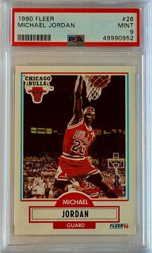 1990 Fleer #26 Michael Jordan Graded PSA 9 Mint Chicago Bulls HOF GOAT