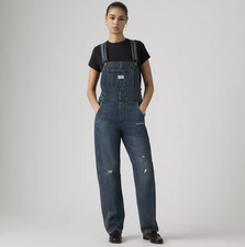 LEVI'S Vintage Denim Women's Overalls, Here And There Overall - Dark Wash New 