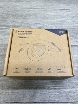 DALS Lighting FGM4SQ-CC Pivot 4'' Integrated LED Square Adjustable - White