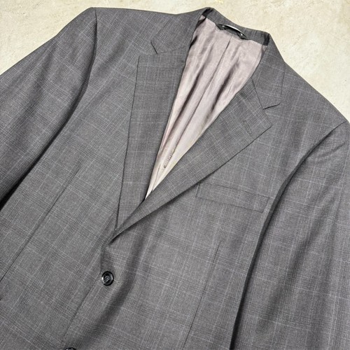 Samuelsohn Blazer 120s Wool Sport Coat Grey Plaid W/ Surgeon Cuffs 44R - Picture 3 of 12
