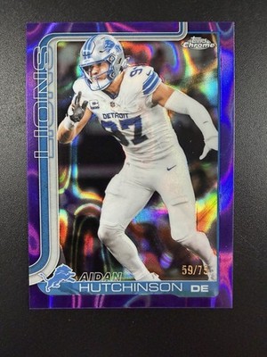 2025 TOPPS CHROME - AIDAN HUTCHINSON  PURPLE LAVA -  59/75 MINT CONDITION!