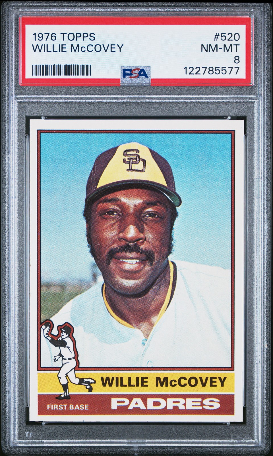 1976 TOPPS #520 WILLIE MCCOVEY PSA 8